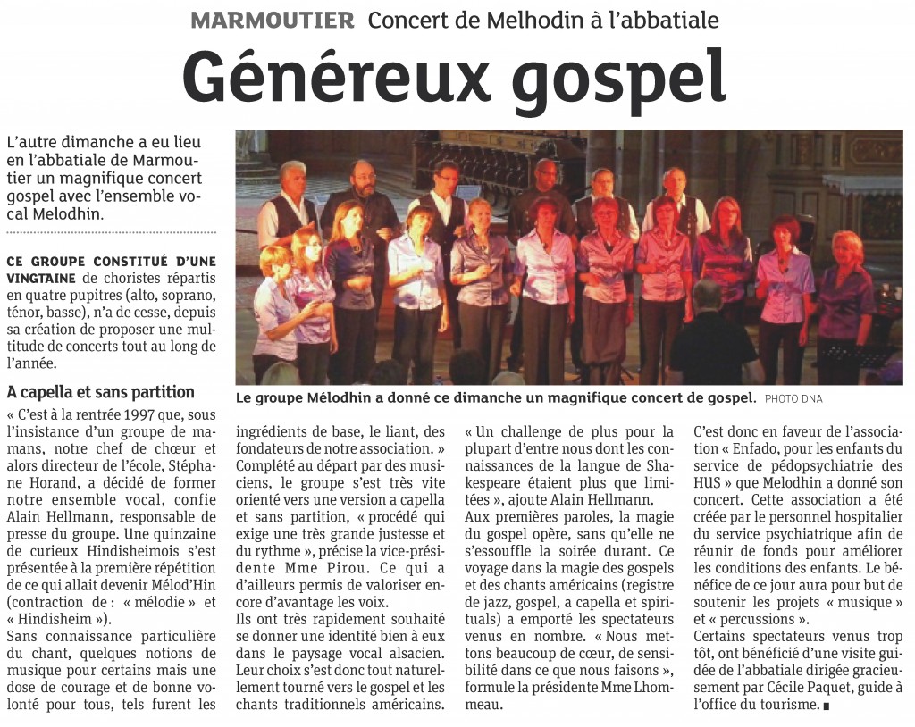 2013-07-03 Concert à Marmoutier (Article DNA)