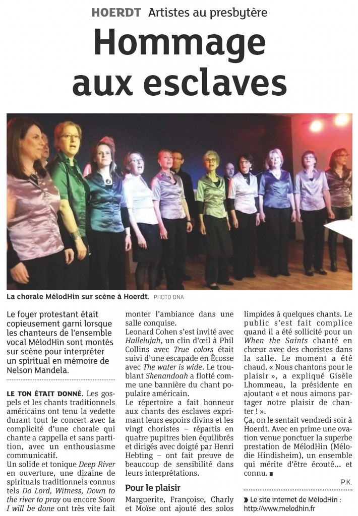 2014-03-23 Hoerdt - Hommage aux esclaves (Article DNA)